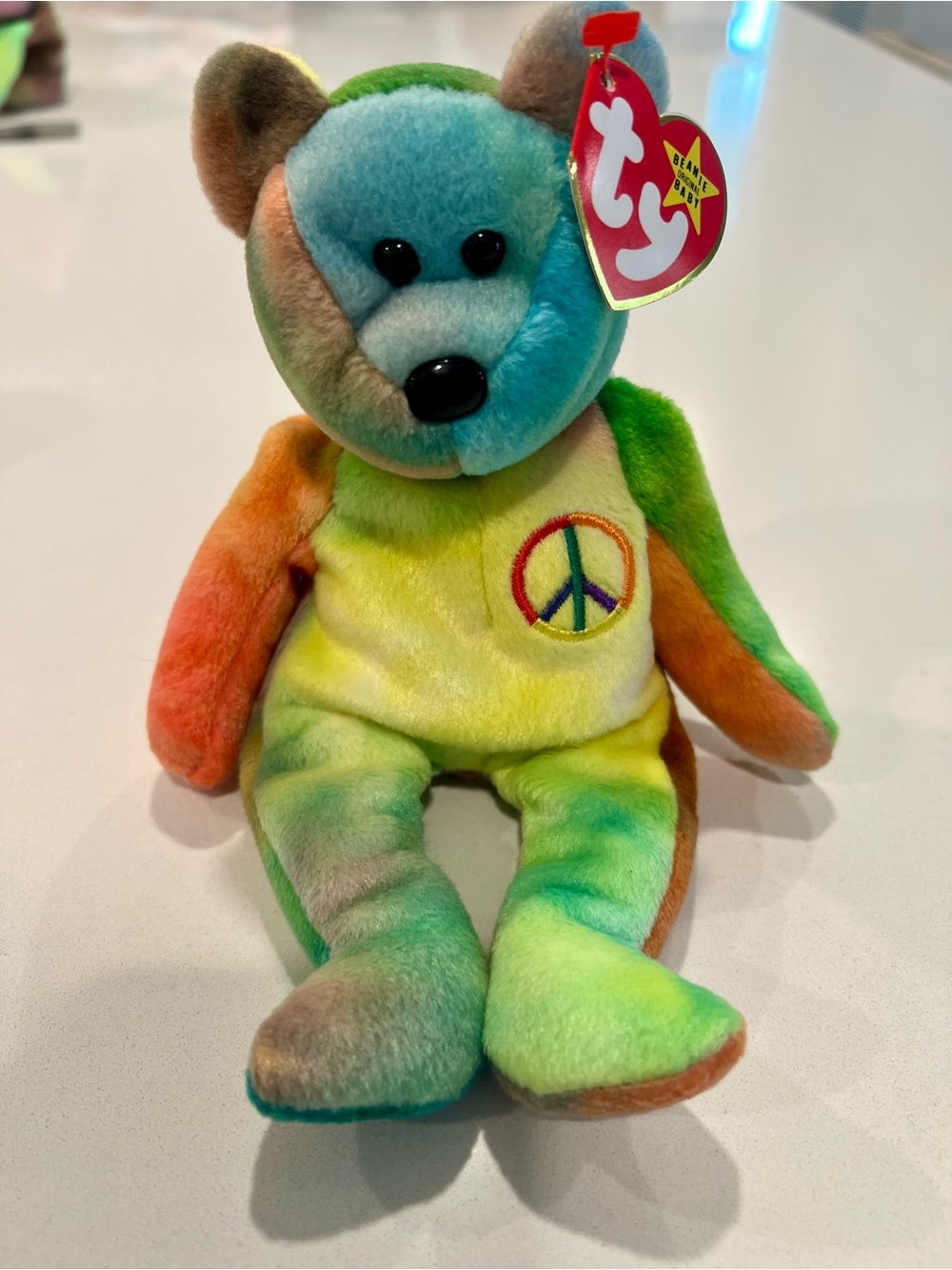 Ty Tie-Dye Peace the Bear Plush Collectible